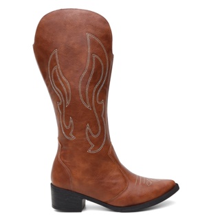 Bota Feminina Western Texana Bordado Cano Alto Country Confortável em Oferta na Shopee
