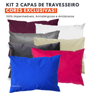 Kit 2 Capa Protetora de Travesseiro Impermeável Fronha Anti-ácaro, Antialérgico Antimofo Silenciosa em Oferta na Shopee