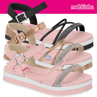 Sandalia Infantil Molekinha Tratorada Brilho Strass em Oferta na Shopee