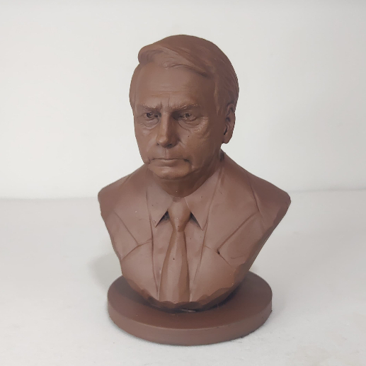Busto Presidente Jair Messias Bolsonaro Estatueta Político Bolsonaro Miniatura Brasil Pátria Familía