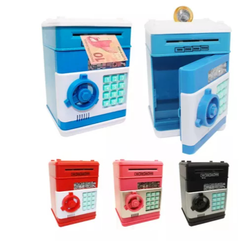 Mini Cofre Eletrônico Digital Senha 4 Dígitos Notas e Moeda .