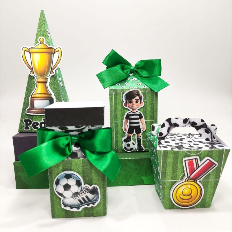Kit Festa Personalizado Clássico Futebol (50 lembrancinhas) - Caixinhas Personalizadas Futebol- Papelaria Personalizada