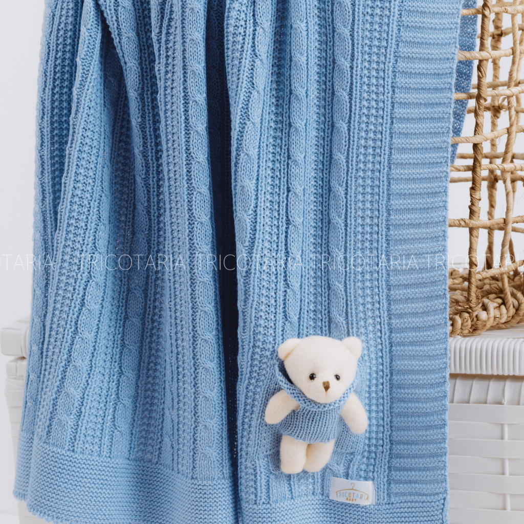 Cobertor Bebe Recem Nascido Unisex Menino Menina Mantinha Tricot