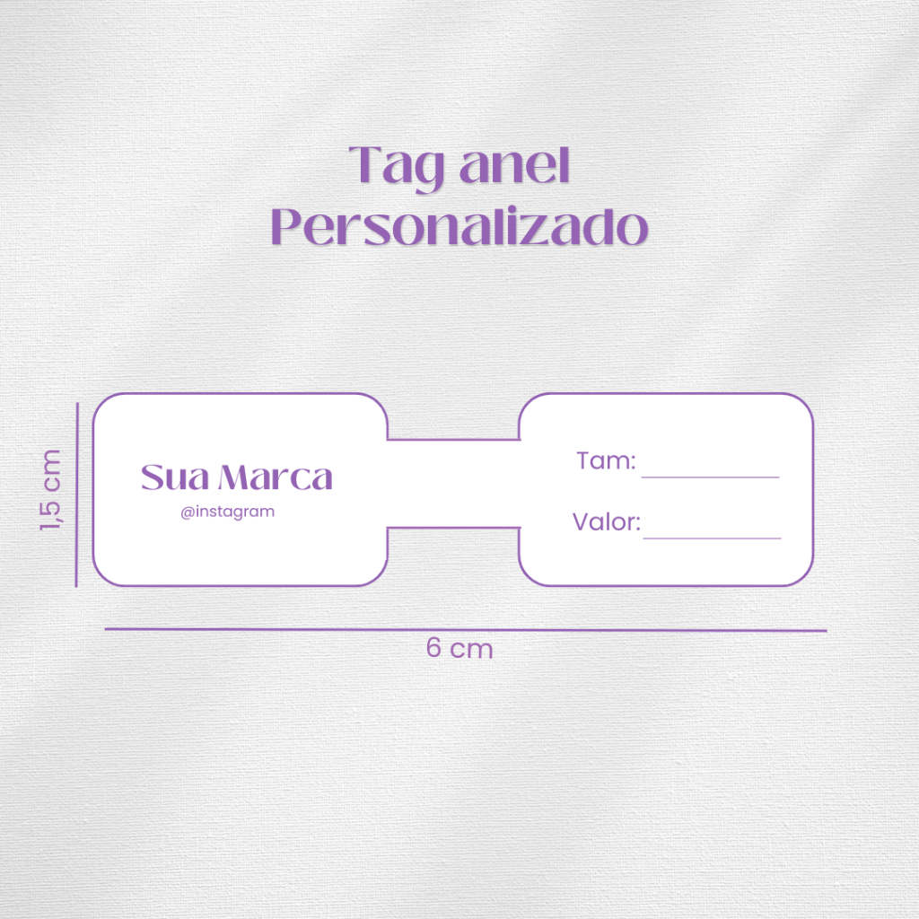 Tag Anel Adesiva Personalizado Joias Bijuteria