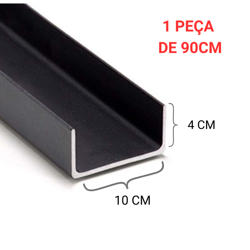Barra De Viga U Simples 100 X 40mm - 90CM