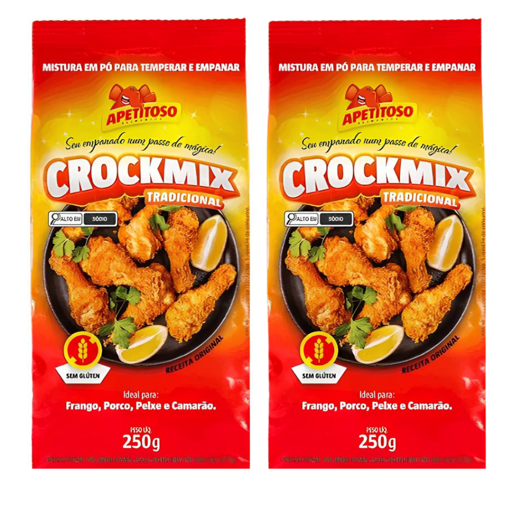 Mistura Farinha Para Empanar Sem Glútem 250g Crockmix Tradicional