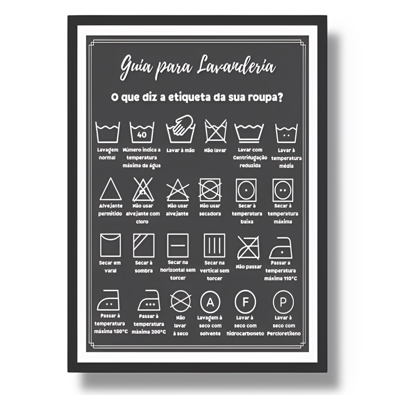 Quadro Decorativo Guia para Lavanderia 20x30 em Oferta na Shopee