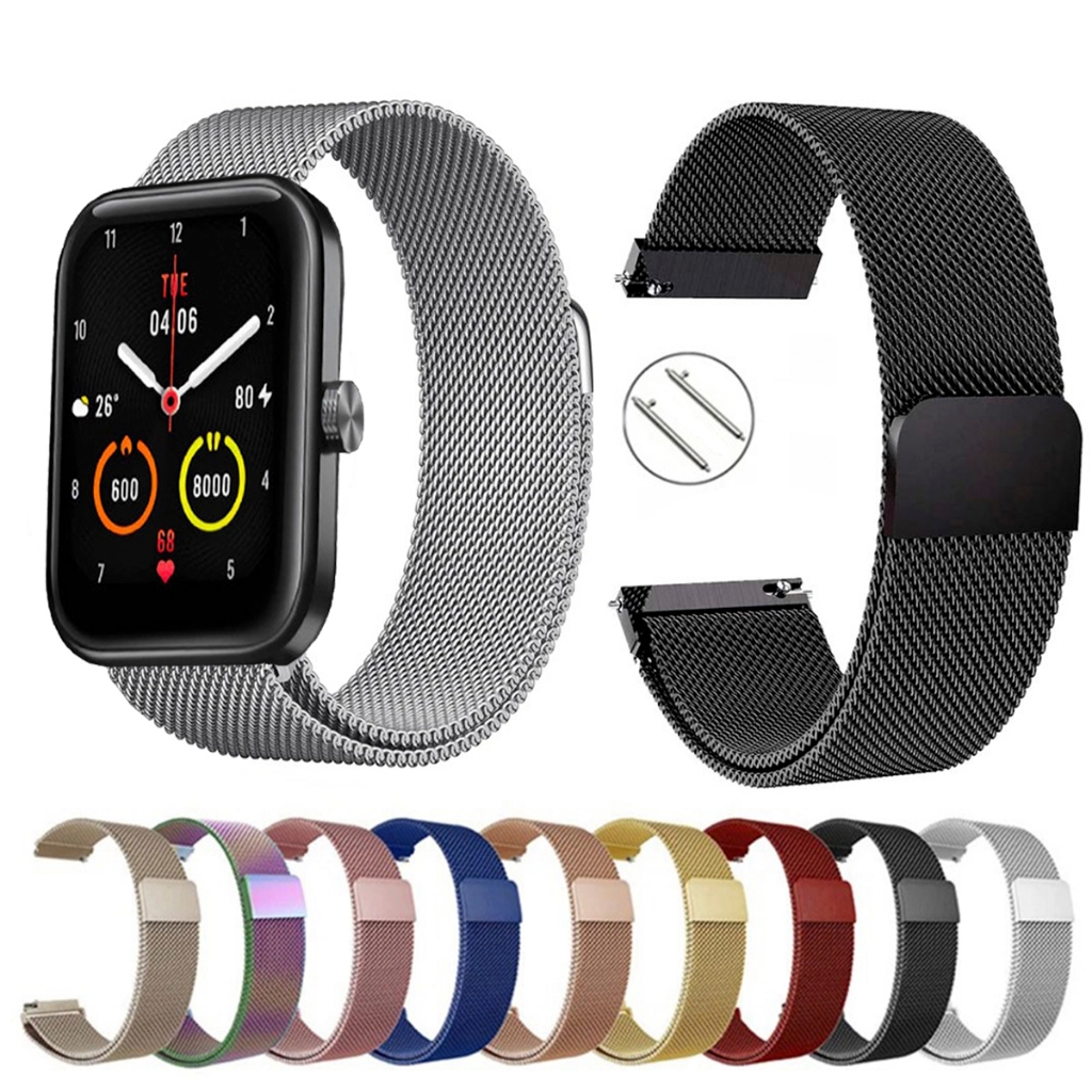 Pulseira de 22mm milanesa aço inox para Smartwatch Maimo Watch WT2105 de Engate Rapido