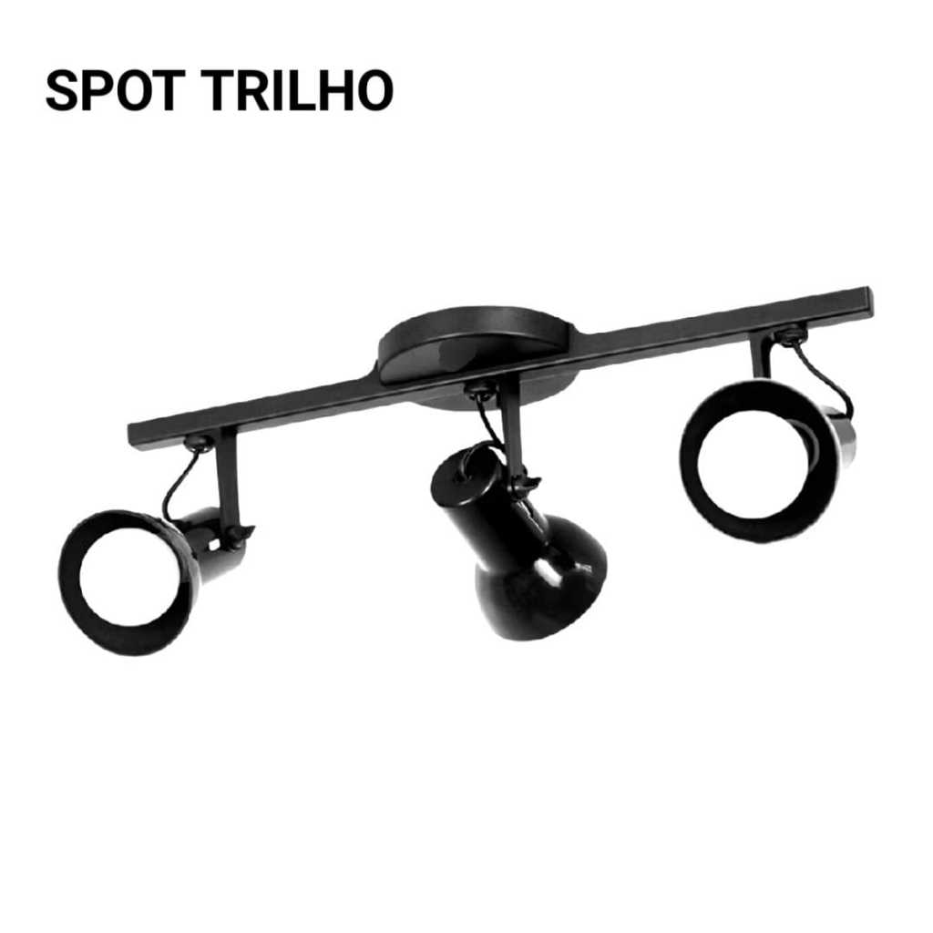 Luminária Spot Trilho Triplo 3 Sobrepor Direcionável E-27 3 Spots Para Lâmpadas Led Bulbo em Oferta na Shopee