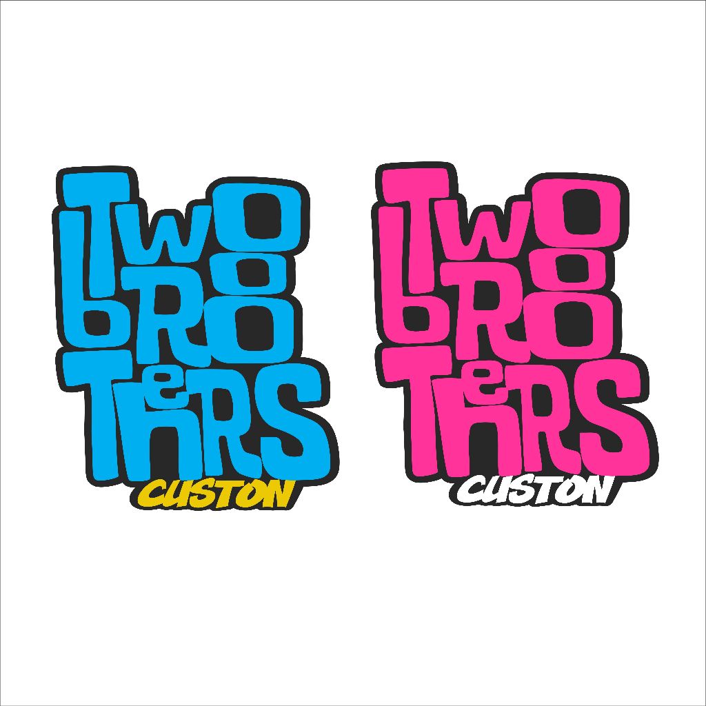Adesivo Two Brothers Custon - Adesivos Para Carro Motos Capacete Brother Broder
