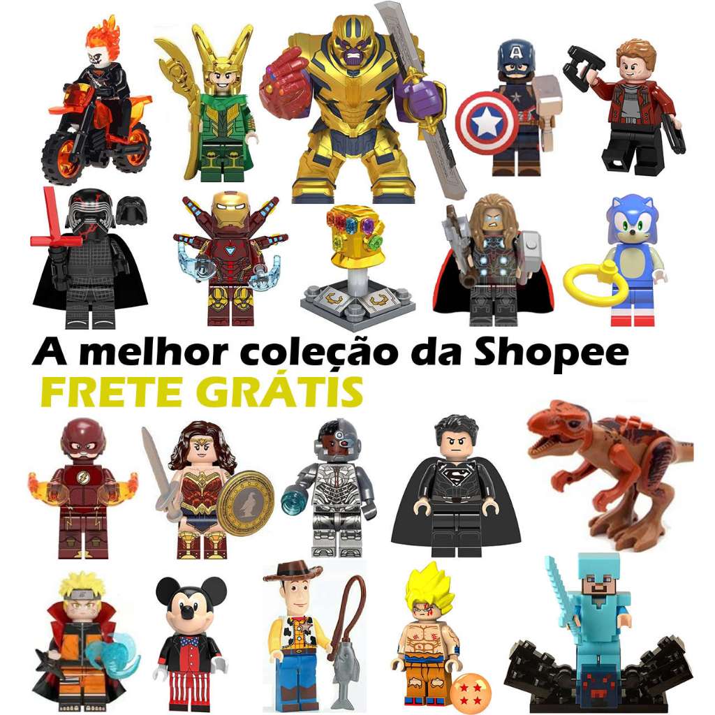 10 BONECOS VINGADORES LIGA DA JUSTIÇA MARVEL DC BATMAN SUPERMAN HOMEM DE FERRO HOMEM ARANHA THOR DR ESTRANHO PRESENTE