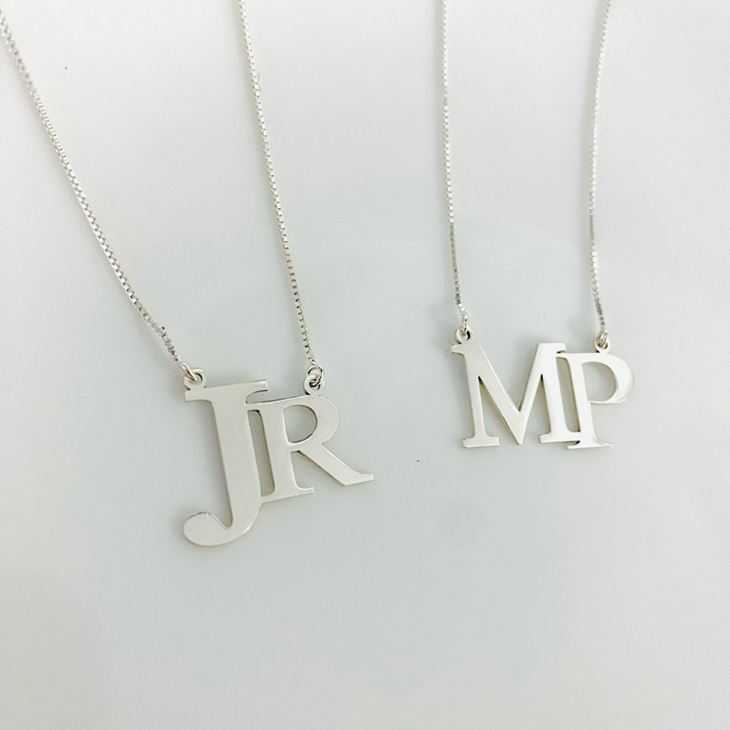 Colar com Pingente Inicial Personalizado em Prata 925 Legítima