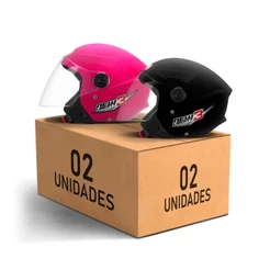 Kit Capacete De Moto Aberto Feminino E Masculino Casal New Liberty 3 Pro Tork Rosa
