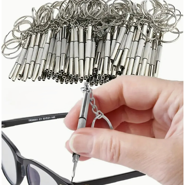 Chaves de Fenda de Precisão com Chaveiro - Ideal para Reparo de Óculos e Relógios- 1 unidade