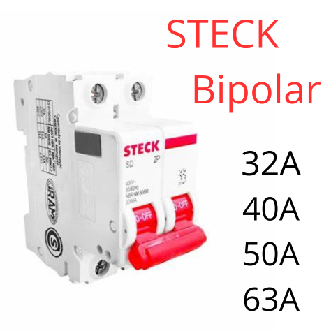 Disjuntor Bipolar Classe C 16A  20A 32A 40A 50A 63A Steck