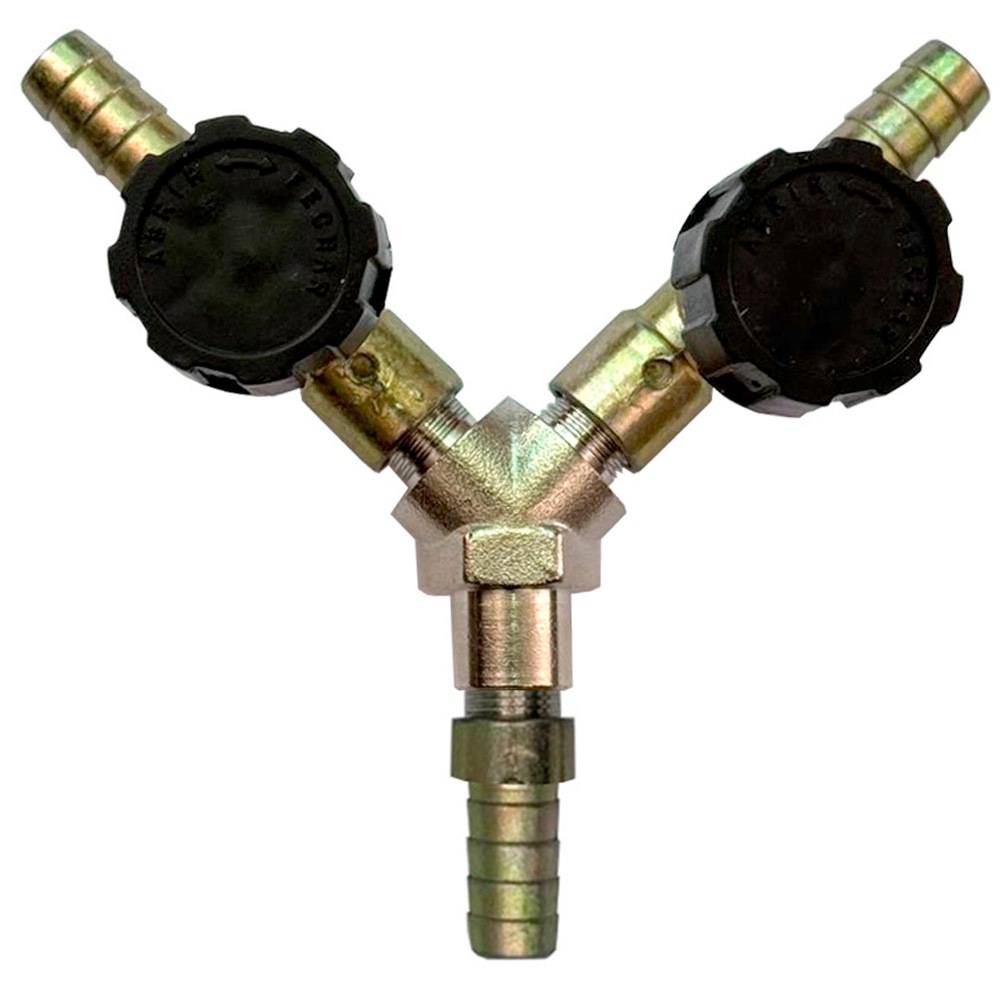 Adaptador Duplo Com 2 Registros 5/16 Com Entrada Para Mangueira de Gás 5/16" em Oferta na Shopee