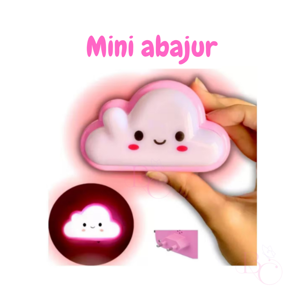 Abajur Noturno Luminária Tomada Mini Luminária Luz Led Nuvem Led Infantil Quarto