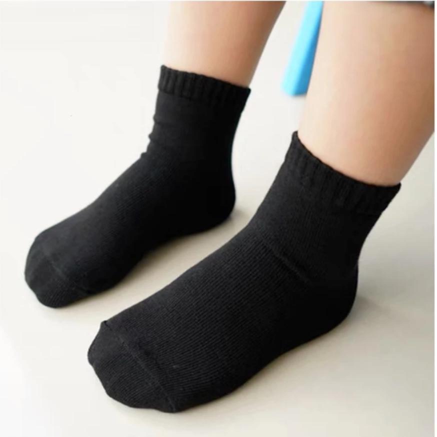 Kit 3 Até 12 Pares Meias Infantil Preta Escolar Colegial Menina Menino