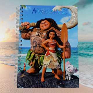 Caderno Moana Capa dura com adesivos 20x27,5cm. COD.23 em Oferta na Shopee