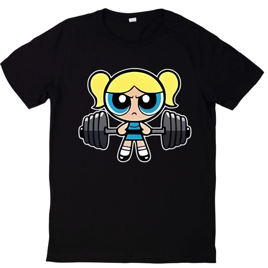 Camiseta Unissex Lindinha Musculação Fitness Meninas Super Poderosas Adulto Infantil Plus Size
