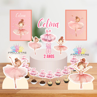 Kit Festa Só Um Bolinho BAILARINA Enviar Nome/Idade IMEDIATAMENTE em Oferta na Shopee