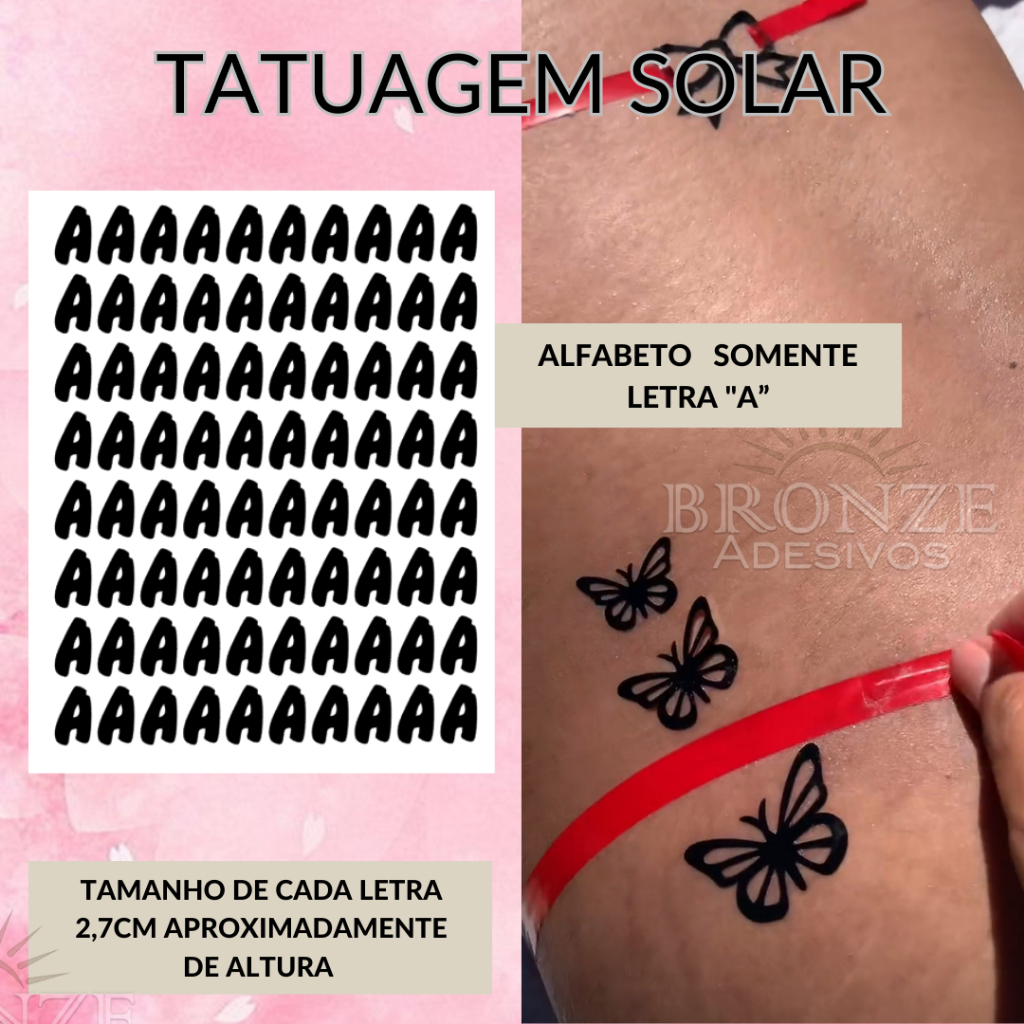 2 Cartelas de Tatuagem solar Letras - biquini de fita - Bronze - Tatuagem para bronzeamento solar em Oferta na Shopee