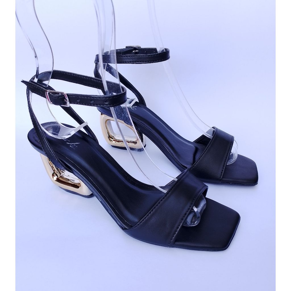 Sandália Feminina com Salto Metalizado 6 cm e Palmilha Confort – Elegância e Conforto em Oferta na Shopee