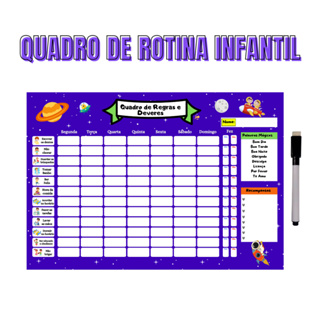Quadro de Organização e Recompensa - Quadro De Rotina Infantil De Parede Atividade Para Incentivo em Oferta na Shopee