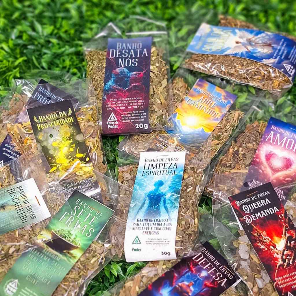 KIT 10 Banhos de Ervas - ESCOLHA SEU BANHO NO CHAT em Oferta na Shopee