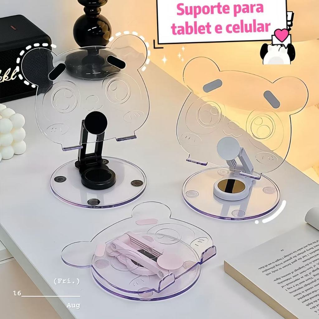 Suporte Multifuncional Ergonômico De Mesa Desenho Panda Para Tablets/Celulares Para o Seu Trabalho
