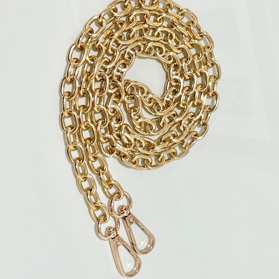 Alça de Bolsa Ombro Ou Transversal Corrente Dourada Com Mosquetão 1.20 Mts - Luxo em Oferta na Shopee