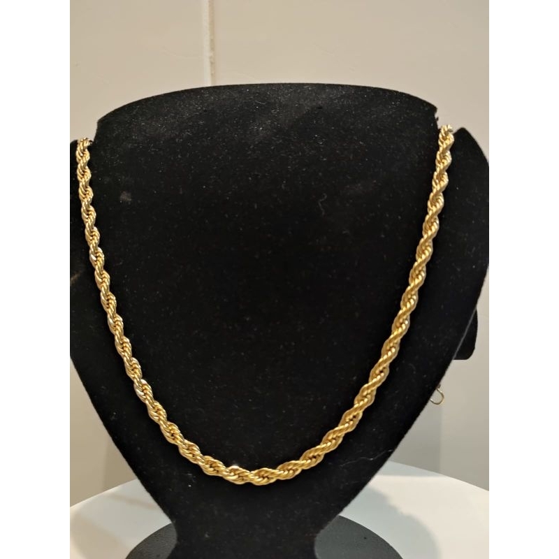 Cordão colar aço inox dourado grosso +que 18k unissex