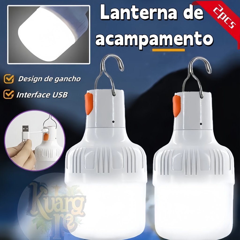 kit 1 / 2 Lâmpada Led Iluminação Para Acampamento Camping Pescaria，iluminação de emergência Usb