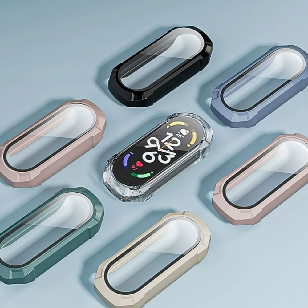 Case Capa de PC e Película Protetora Temperada Compatível com Xiaomi Mi Band 10/Mi Band 8 / Mi Band 9/miband NFC