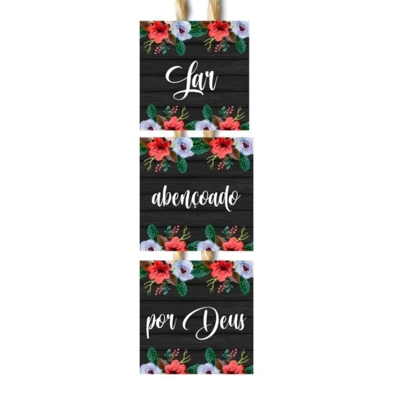 Kit Placa Decorativa Personalizada 13x13 Com Corda