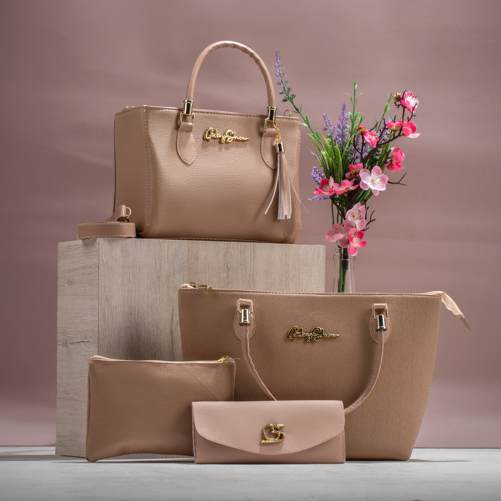 Kit 4 Bolsas Anjik Média + Sacola Anjik + Necessaire + Carteira,Bolsas Femininas,Escolar,P...