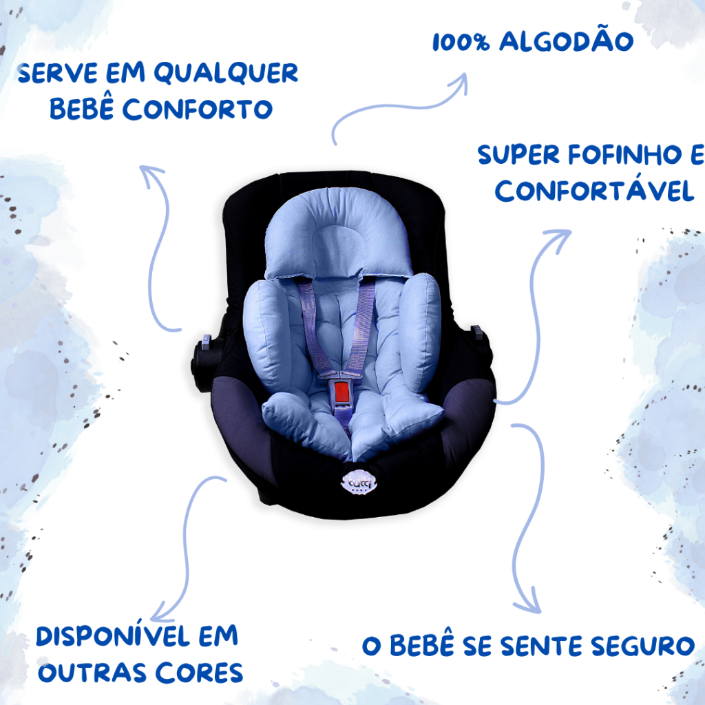Colchonete Redutor Almofada para Bebê Conforto Apoio de Corpo Acolchoado Macio 100% Algodã...