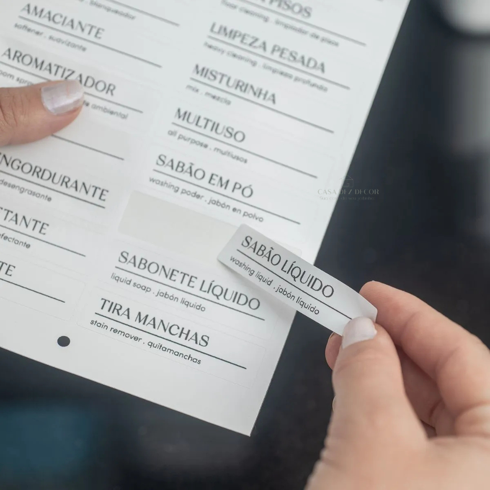 36 Etiqueta Adesiva para Organizar Lavanderia Organização Rótulo Adesivo Resistente Fixação Acrílico em Oferta na Shopee