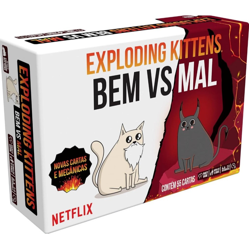 Jogo de Cartas Exploding Kittens Bem vs Mal - Galápagos em Oferta na Shopee