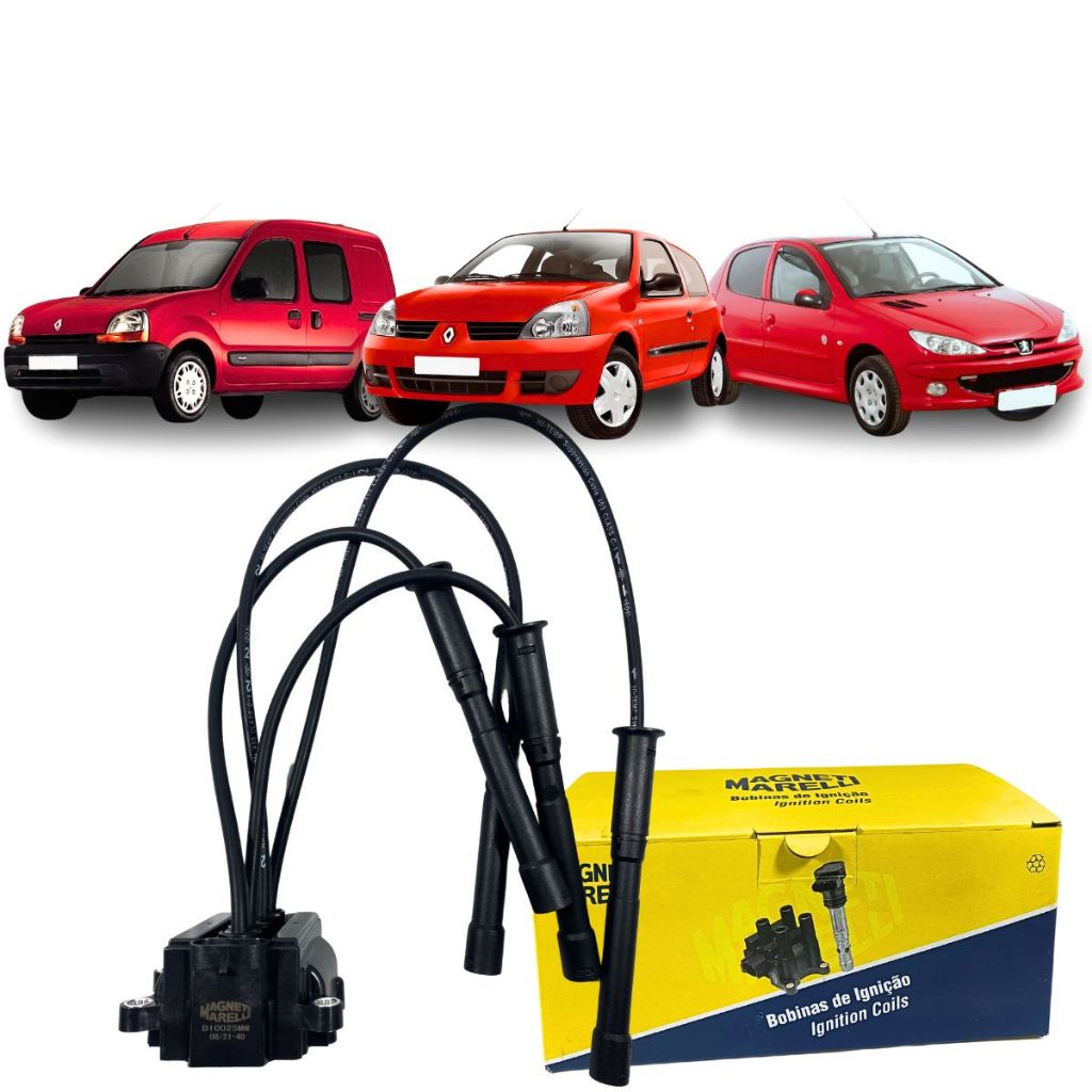 Bobina Ignição Marelli Peugeot 206 Clio Kangoo 2000 Á 2005 em Oferta na Shopee