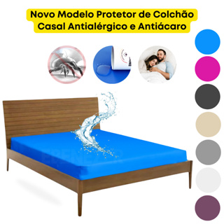 Capa Para Colchão Impermeável Protetor de Cama Casal Antialérgica e Antiácaro Protetor Anti Mofo em Oferta na Shopee
