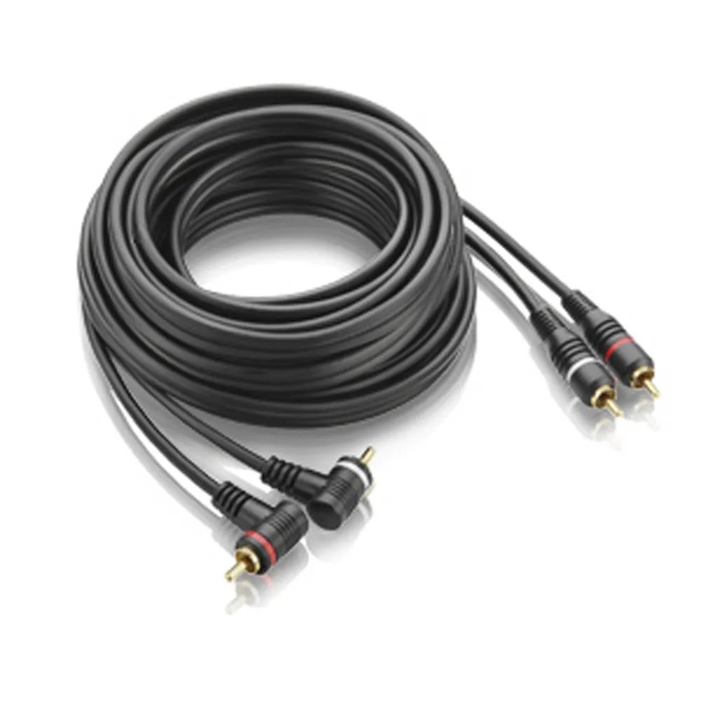 Cabo RCA 5 metros 2+2 em L para som automotivo plugue emborrachado - Au501 Multilaser em Oferta na Shopee