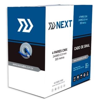 Cabo de Rede CFTV Azul 24 AWG 305m 30% Cobre Next em Oferta na Shopee
