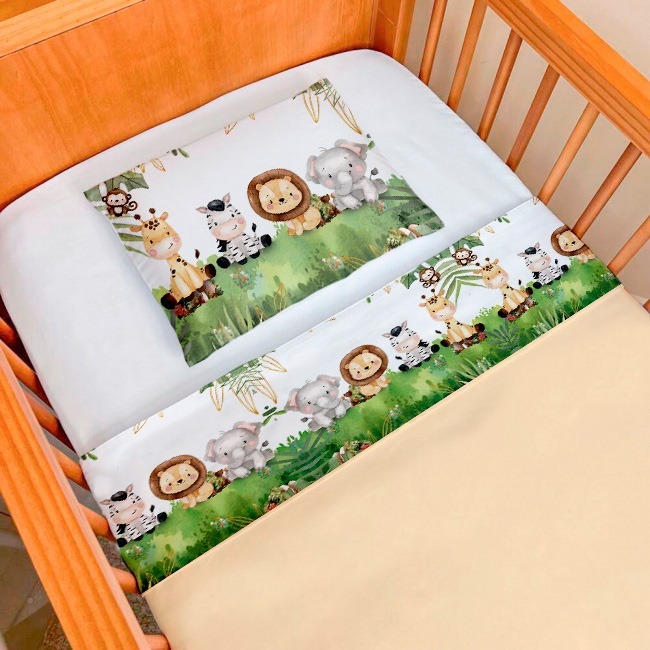 Jogo de Lençol para Berço 3 Peças Varias Estampas Lençol para Bebê Lençol de Berço Infantil