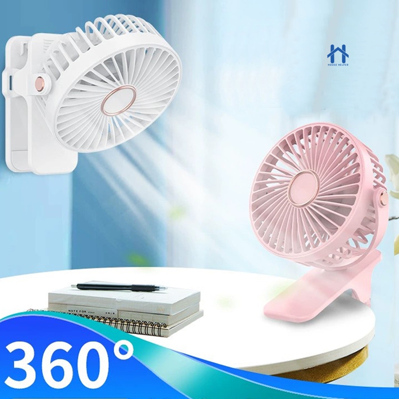 Mini Ventilador Recarregável com Clip Prendedor 3 Velocidades para Mesa com Qualidade em Oferta na Shopee