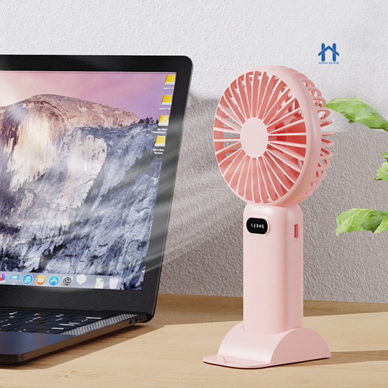 Mini Ventilador Recarregável Portátil de Mão ou Mesa 5 Velocidades com Qualidade
