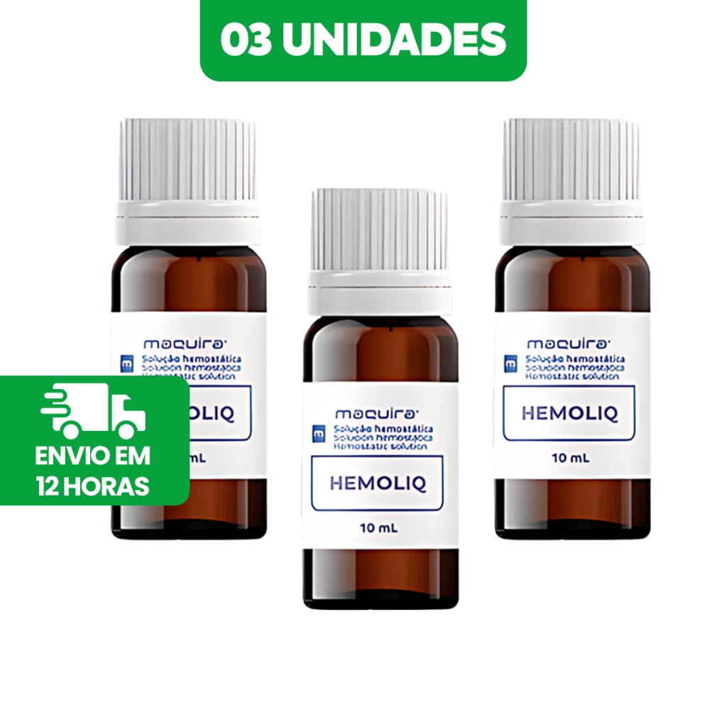 Kit com 3 - Hemostático Líquido HemoLiq - Maquira - Estanca Sangramentos - Para Manicures, Podológos, Dentistas