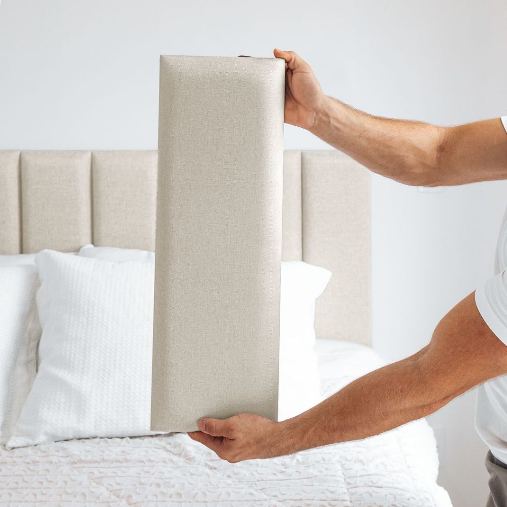 Kit 10 Módulos Cabeceira Premium em Linho Cama King - Módulo Estofado e Retangular 60x20cm, Cama Queen, Casal e Solteiro em Oferta na Shopee