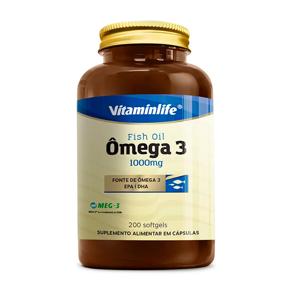 Fish Oil Ômega 3 1000mg Vitaminlife Meg-3 EPA DHA Softgels