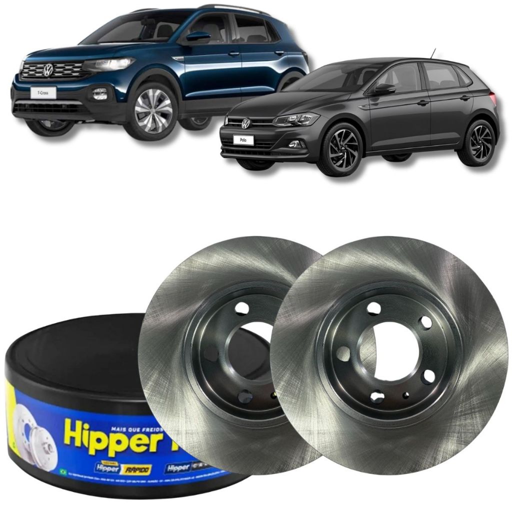 Par  Disco Freio Traseiro Solido Vw Nivus Polo T Cross 2018 À 2022 - Spare Parts and Accessories for Vehicles